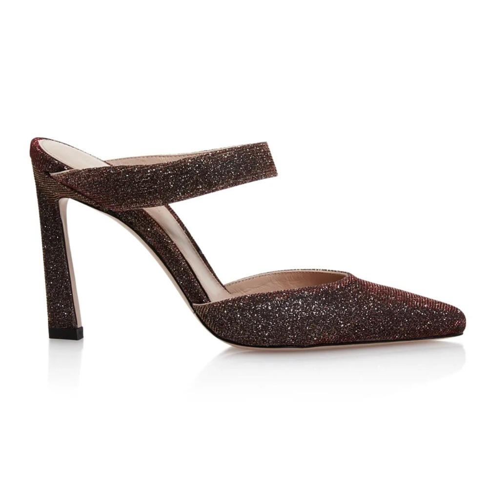 STUART WEITZMAN Metallic High Heel Mule Pumps